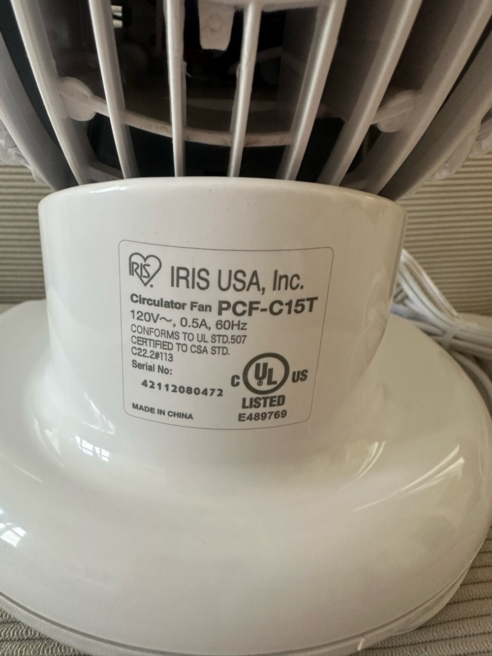 IRIS USA WOOZOO Oscillating Globe Fan (white) - Picture 8 of 14